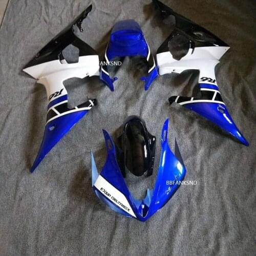 100% ABS plastic custom fairing parts for YAMAHA fairings YZF R6 2003 2004 2005 blue white fairing kit r6 03 04 05