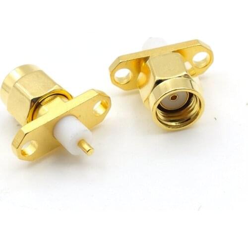 100pcs SMA connector SMA Female 2-holes solder cup desk Mount connector