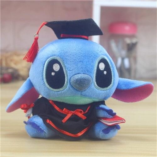 11cm 12pcs Lilo and Stitch plush cartoon doll toys cute graduate stitch stuffed soft funny keychain pendant gift for kids