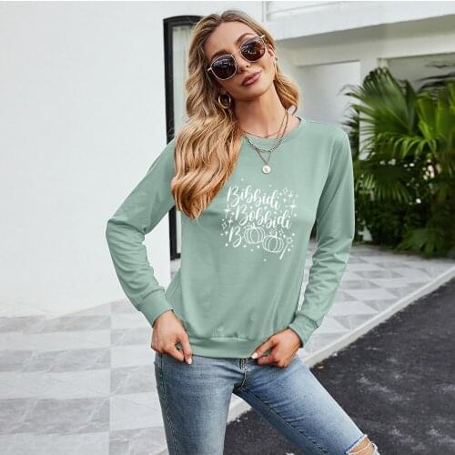 2021 Fall New Womens Round Neck T-shirt Long Sleeve Printed Fashion T-shirt Top Daily Wear Qn
