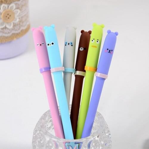 24 Pcs Cartoon Small Animal Gel Pen Creative Student Stationery Signature Pen Wholesale Kawaii School Supplies