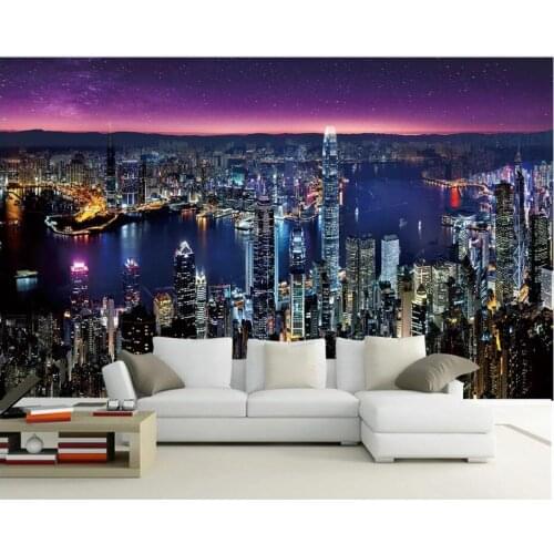 3d wallpaper custom mural photo City night view modern city architecture home decor 3d wall murals wall paper for walls 3 d