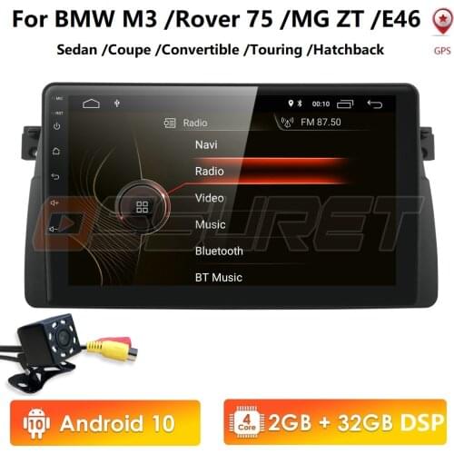 2G RAM Auto Radio Android 10 Car Stereo for BMW E46 M3 /Rover 75 /MG ZT GPS Navigation BT Wifi Cam-in USB DTV DVR RDS SWC OBD2