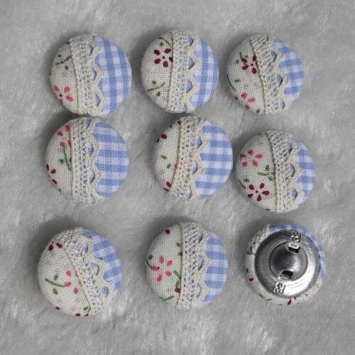 Free shipping 100pcs/lot 20mm 2cm lace patchwork handmade fabric cover button cloth covered buttons component with shank E217