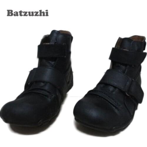 Batzuzhi New Design Super Cool Men Boots Ankle Black Genuine Leather Ankle Mens Boots, Brand Mens casual footwear Personality