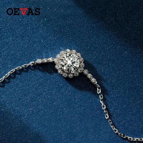 OEVAS Real 1 Carat D Color Moissanite Babysbreath Bracelet For Women Girls Birthday Present Sparkling Wedding Party Fine Jewelry