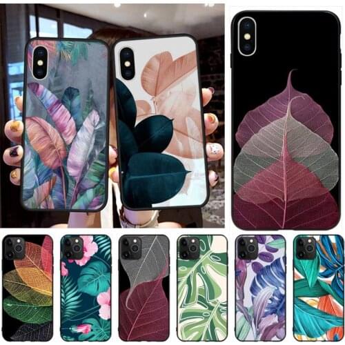 Colorful Leaves Flower Art Phone Case For iphone 12 11 Pro Max Mini XS Max 8 7 6 6S Plus X 5S SE 2020 XR Cover