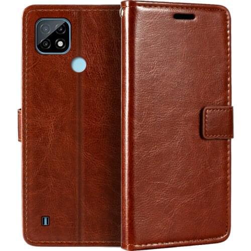 Realme GT 5G PU Leather Case For Realme C21 C20 C17 V11 V15 7i 7 Pro Q2 Pro Luxury Wallet With Flip Stand Case With Card Holder