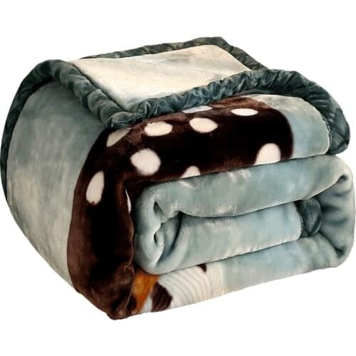 Unicorn Flamingo Printed Cartoon Raschel Blankets Double Layer Soft Warm Winter Fleece Throw Kids Adult Fluffy Thick Blankets