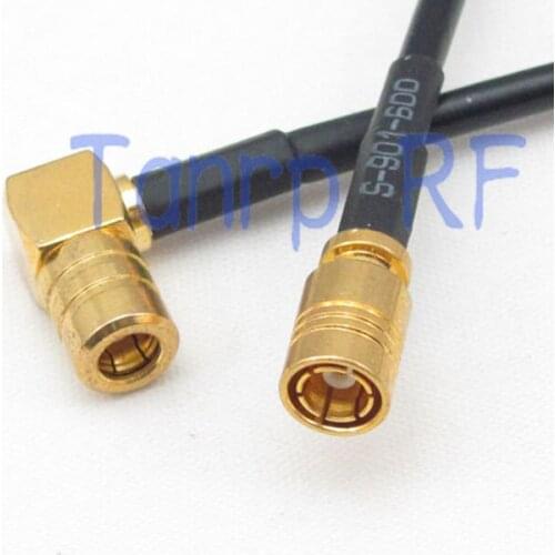 50CM Pigtail coaxial jumper RG174 extension cord cable 20in SMB female jack to SMB female right angle RF connector adapter