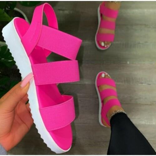 Summer Women Sandals Fashion Shoes Casual Slip On Ladies Flats Woman Platform Candy Color Plus Size New Footwear Female Shoe