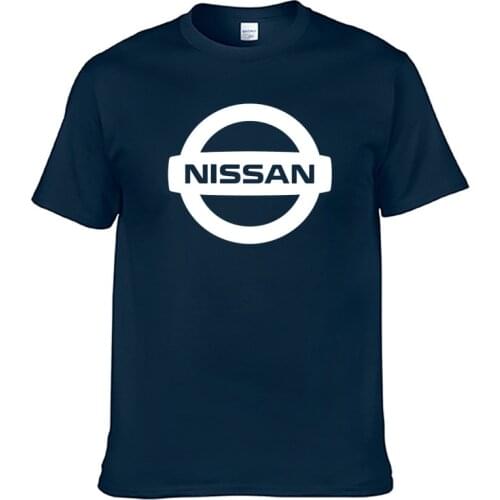 NISSAN Car Logo Printing Summer Fashion Casual Solid Color Mens Short sleeved Round Neck High Quality Cotton Mens T-shirt