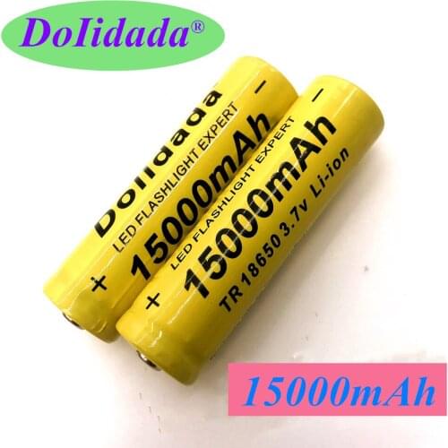 Dolidada 3.7V 15000 mAh 18650 lithium ion batteries Rechargeable battery For LED flashlight/Electronics