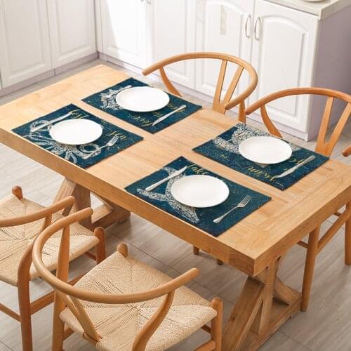 Marine Life Placemats for Table Heat Insulation Room Decor Aesthetic Home Table Mat Dinning Kitchen Accessories Tablecloth