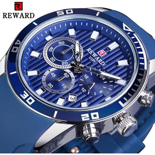 REWARD Fashion Sport Number Bezel Rubber Band Men Calendar Display Quartz Military Wrist Watch Top Brand Luxury Reloj Male Clock