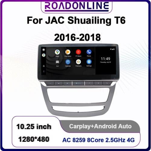 ROADONLINE For JAC T6 2015 With BT Car Multimedia Player DSP Support Steering Stereo Radio Coche Android 8-Core 4+64G