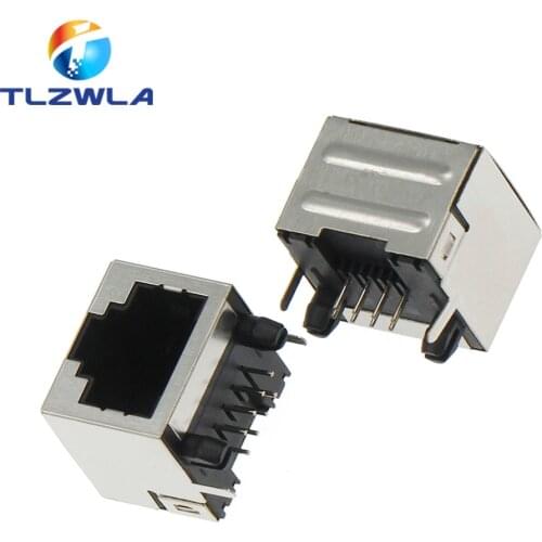 100PCS Network Interface RJ45 Socket No Lamp Female 8P8C Cable Socket