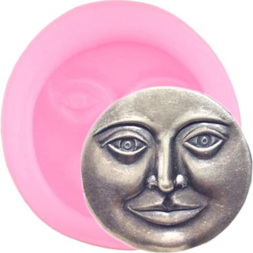 Moon Face Silicone Mold DIY Party Cupcake Topper Fondant Cake Decorating Tools Jewelry Resin Clay Candy Chocolate Gumpaste Mould