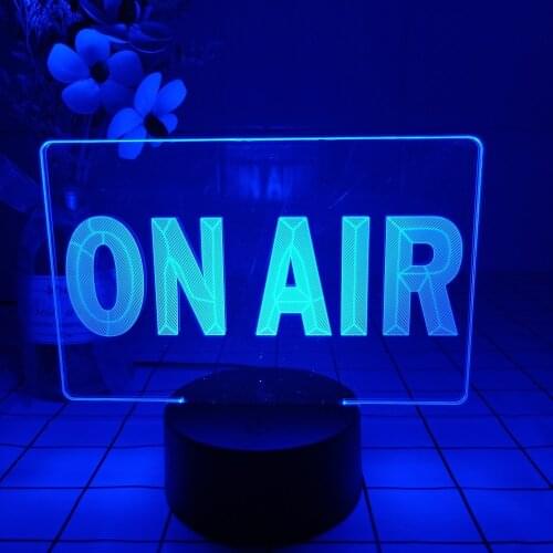 On Air Recording Studio 3D Night Lamp Game Icon Logo Desk Setup Lighting Home Decor for Kids Bedside Table Light Xmas Gift
