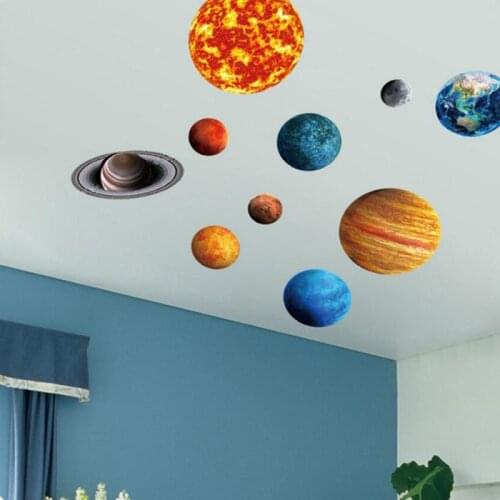 Luminous Wall Sticker The Solar System Nine Planets Home Decor Glow Bedroom Ceiling Cabinet Glow In The Dark