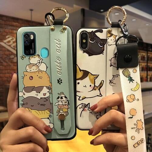 Shockproof Dirt-resistant Phone Case For Ulefone Note9P TPU Lanyard Wristband Back Cover Soft Case