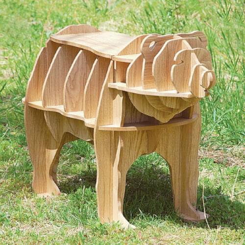 High-end 42" bear Antique Wood coffee table self-build puzzle furniture