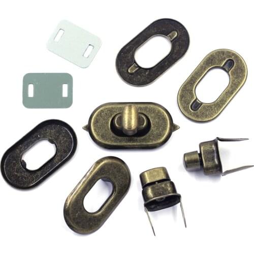 Kiss Clasps Closure Twist Turn Lock Oval Alloy Frame Bronze Tone For Purse Luggage Bag DIY Accessories 37x21mm