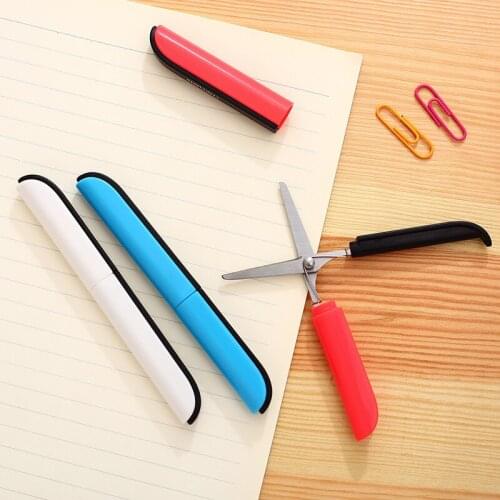 1pc personalized color scissors portable scissors student safety hand scissors creative folding safety scissors
