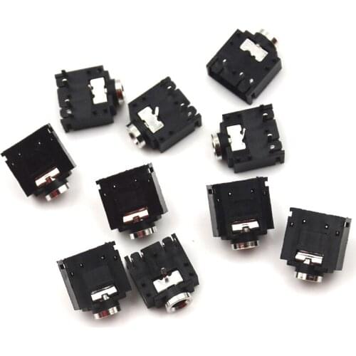 10Pcs/lot 5 Pin PCB Mount Female 3.5mm Stereo Jack Socket Connector Wholesale