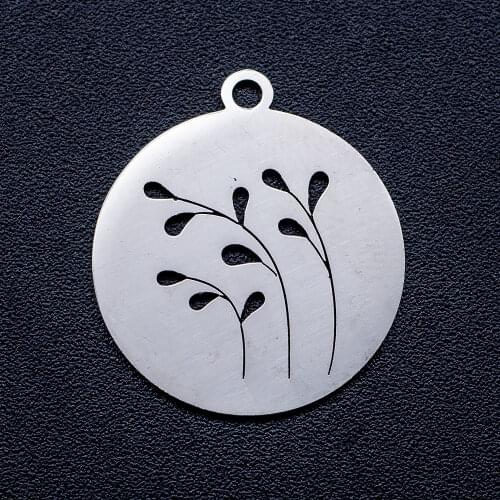 10pcs/lot Branch Nature DIY Jewelry Charms Wholesale 100% Stainless Steel Charm for Bracelet Making AAAAA Quality Pendant