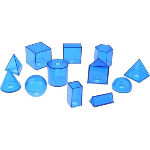 12 Pieces Geometric Solids Models - 3D Geometry Exploring Volume Shape Visual Aids Mathematics Math Educational Student Toys