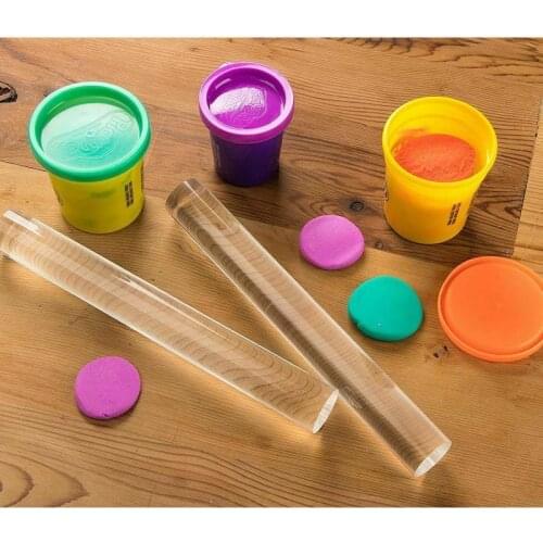 Portable 2Pcs Acrylic Clay Roller Fondant Cake Chocolate Cookies Making Rolling Pins Home Kitchen Bakeware Handmade DIY Tools