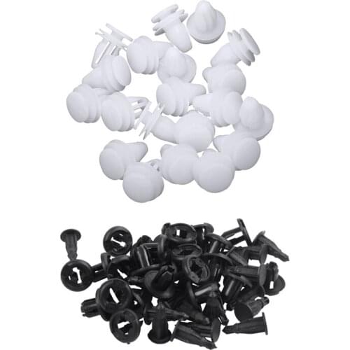 25 Pcs Plastic Push in Car Bumper Fender Door Rivets Clip 10mm Hole with 20 Pcs Car White Rivet Door Trim Clips Fastener