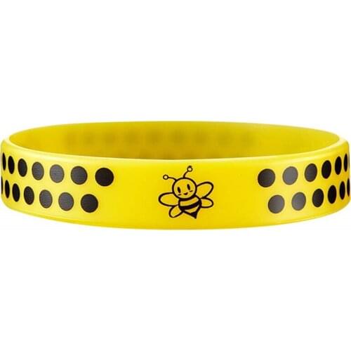 300pcs Black and Yellow Color Bee Silicone Bracelets Rubber Wristbands Free Shipping by DHL
