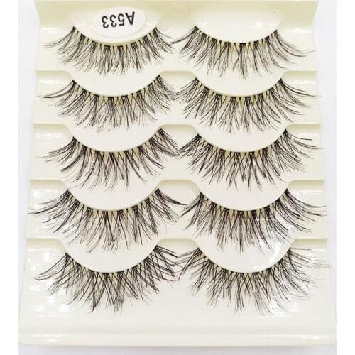 5 Pairs 3D Crisscross False Eyelashes Eye Lashes Extension Transparent Plastic Fake Lashes Eye Tools Daily Makeup