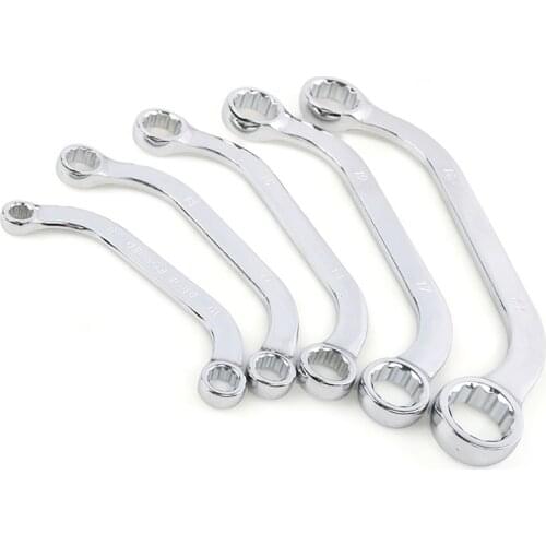 5pcs/set 8*10-21*22mm U-style Double-headed Plum Wrenches U-shaped Ring Spanner Universal Plum Wrench Set Auto Repair Tools