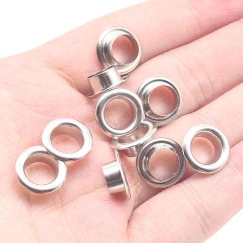 50sets DIY Brass Leather Eyelets with Washer Grommet Rivets 5 6 8 10 12 14 17MM Buttons Buckles for Shoes Belt Clothing Deco