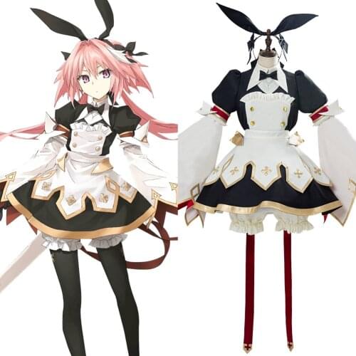 Anime Fate Grand Order Saber Astolfo Cosplay Costume Dress Full Set For Girls