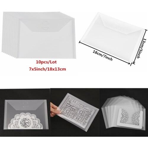 Large Stamp & Die Storage Pockets 10PCS/SET 7x5inch PVC Die-Case Album Scrapbook Accessories Transparent Collection Pocket New