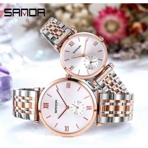 BASID Top Brand Luxury Watches Christmas Couple Female Male Gift for Lovers to Girlfriend Men Womens Wristwatch Modern Elegant