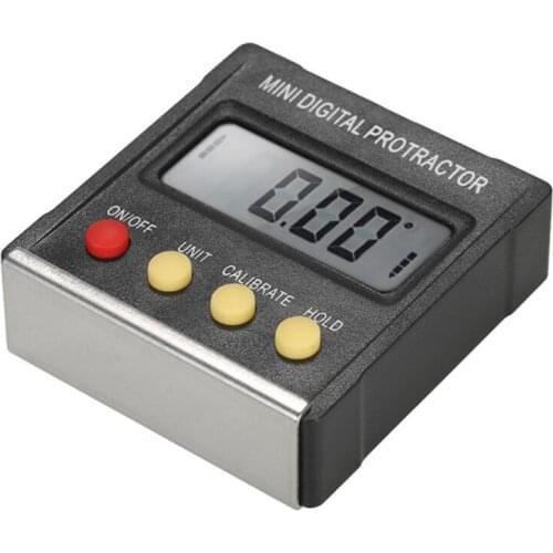 360 Degree Black Mini Digital Protractor Inclinometer Electronic Level Box Magnetic Base Measuring Tools