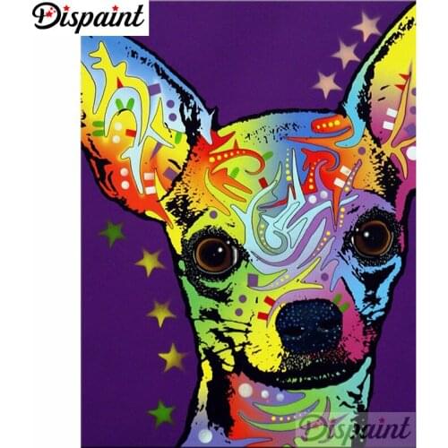 Dispaint Full Square/Round Drill 5D DIY Diamond Painting "Color dog scenery" Embroidery Cross Stitch 5D Home Decor A01020