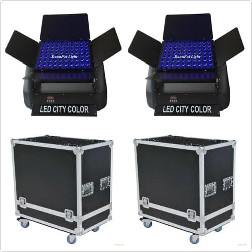 Flightcase) 4Pieces Waterproof Wall Washer Rgbw Dmx Building Spotlight City Color Led 80x10w Outdoor Decoration Garden