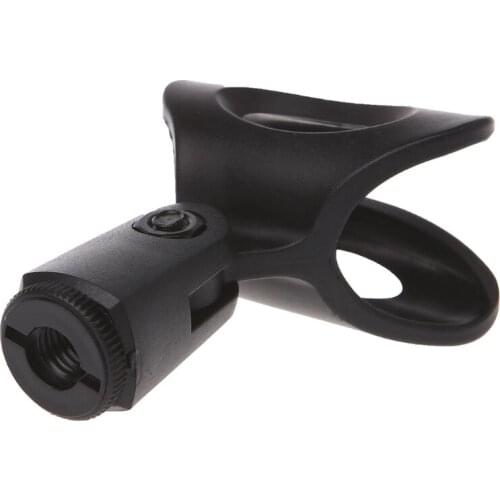 Flexible Microphone Mic Stand Accessory Plastic Clamp Clip Holder Mount Black