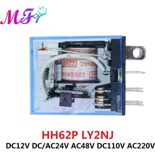 HH62P LY2NJ JQX-13F Relay Coil General DPDT Micro Mini Electromagnetic Relay Switch AC110V AC 220V DC12V DC24V AC48V 8pin