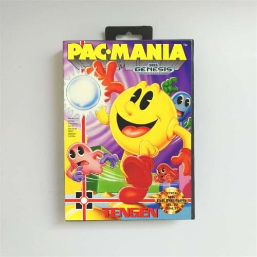 Pac-Mania - USA Cover With Retail Box 16 Bit MD Game Card for Sega Megadrive Genesis Video Game Console