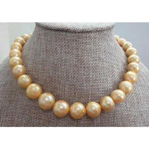 Beautiful 18"12-15 mm natural south nuclear pearl necklace