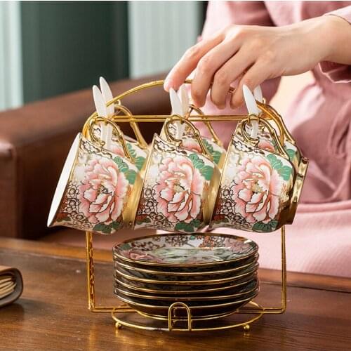 Creative Coffee Set Nordic Bone China Mug Cup And Saucer Teacup Porcelain Tea Party Home Decoration Drinking Gift