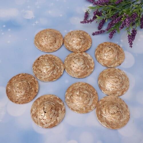 10Pieces Knitting Straw Bowler Doll Hat Headdressing Cotume Clothes Clothing