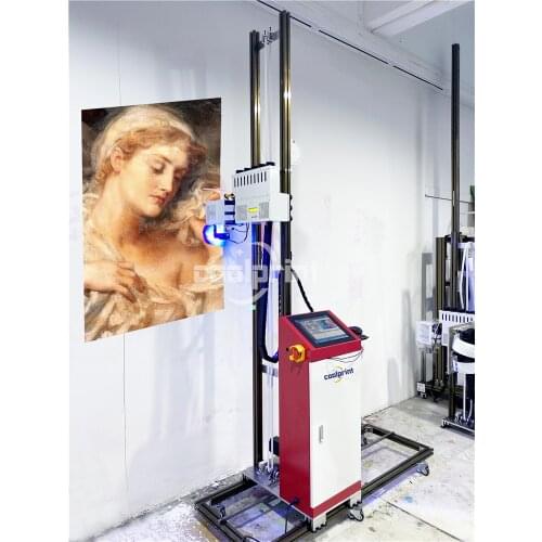 Outdoor Indoor Vertical Wall Embossed Background Painting CMYKW Double Heads Tile UV Inkjet Printer